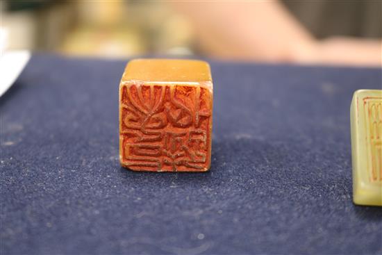 Four Chinese stone seals tallest 5cm